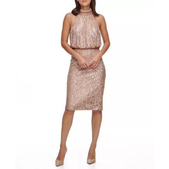 Eliza J Dresses & Skirts - Eliza J Mock-Neck Sequined Bodycon Dress
